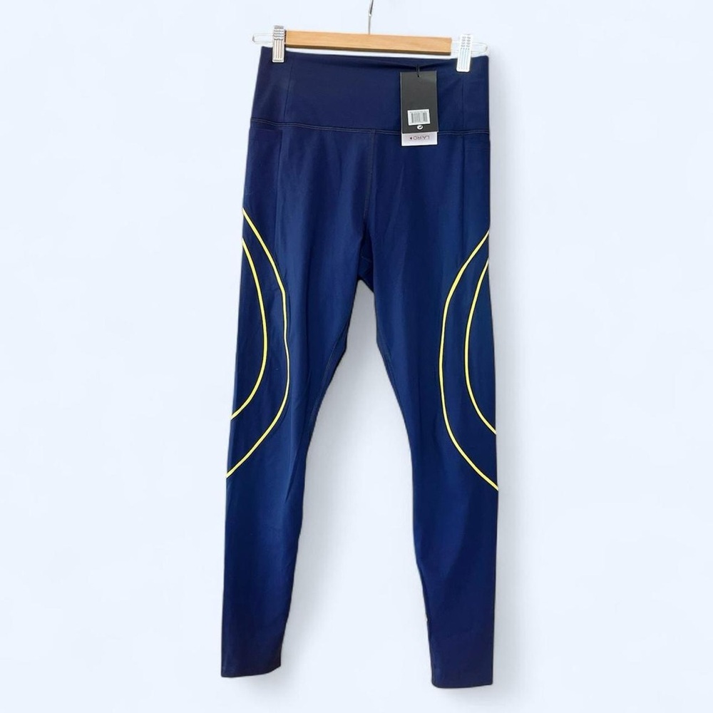 Navy Leggings with Yellow Accents